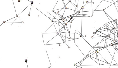 Abstract technology futuristic network - fantasy plexus background. 3D rendering