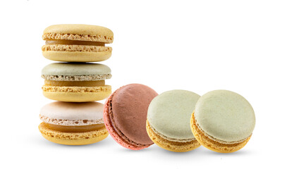 Macarons isolated on transparent png