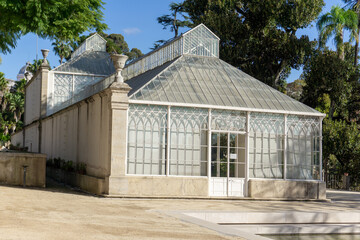 Fototapeta na wymiar Antique Greenhouse in the Botanical Garden of the University of Coimbra