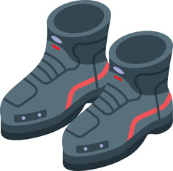 Biker shoes icon isometric vector. Man clothes. Driver safety