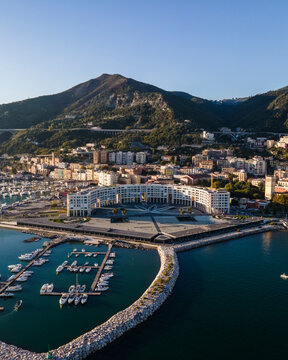 Aerial view of Liberty Square (Piazza della Libert&agrave;) in Salerno downtown, Campania, Italy.
