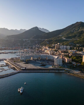 Aerial view of Liberty Square (Piazza della Libert&agrave;) in Salerno downtown, Campania, Italy.