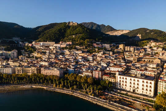 Aerial view of Salerno downtown, Campania, Italy.