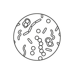 Sample of oral bacteria, view through a microscope. A Human mouth virus infection bacteria. 