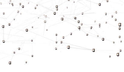 Abstract connected dots and lines. Concept of AI technology, Motion of digital data flow.