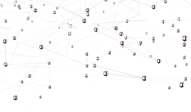 Abstract connected dots and lines. Concept of AI technology, Motion of digital data flow.