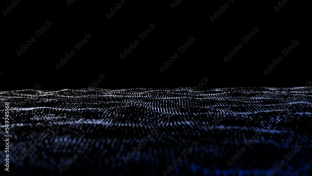 Poster wave of dots and weave lines. abstract background. network connection structure.