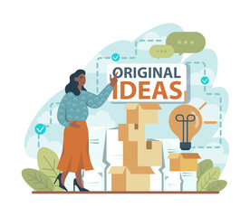 Original ideas concept. Creative innovations or solutions generation.
