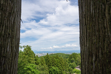 春日山神社から眺める上越市の風景