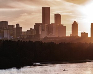 Mesmerizing view of a sunrise in Edmonton, Alberta, Canada