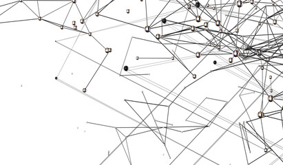 Obraz premium Abstract connected dots and lines. Concept of AI technology, Motion of digital data flow.