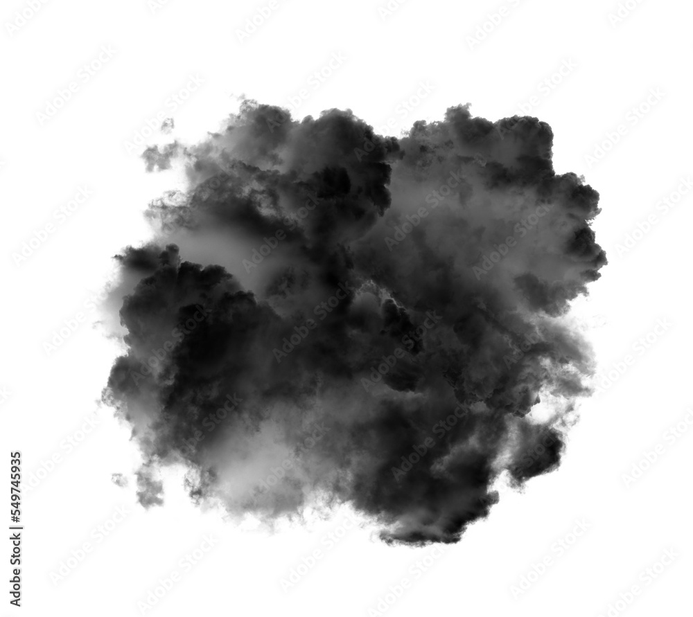 Wall mural black clouds or smoke isolated on transparent png