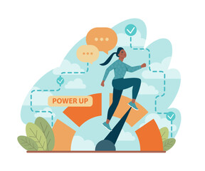 Power up concept. Vital energy , strength, inspiration, aspiration.