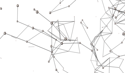 Futuristic geometric double data flow background with connecting dots and lines. Abstract digital