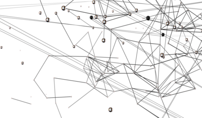 Abstract connected dots and lines. Concept of AI technology, Motion of digital data flow.