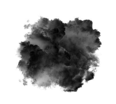 Black clouds or smoke  isolated on transparent png