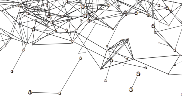 Motion of digital data flow. Communication and technology network concept with moving lines and dots
