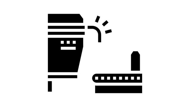 bottling maple syrup conveyor glyph icon animation