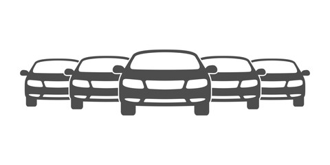 Car fleet graphic icon. Motor vehicles sign isolated on white background. Vehicles symbol. Vector illustration