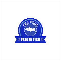 Sea food Frozen fish Vectors Illustrations.  Frozen fish design