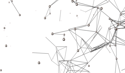 Futuristic geometric double data flow background with connecting dots and lines. Abstract digital