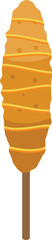 Mustard corn dog icon isometric vector. Hot stick. Korean food