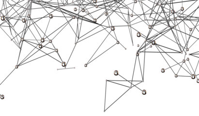 Abstract connected dots and lines. Concept of AI technology, Motion of digital data flow.