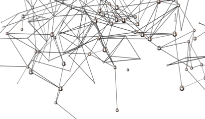 Abstract connected dots and lines. Concept of AI technology, Motion of digital data flow.