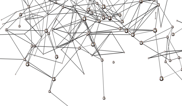 Abstract connected dots and lines. Concept of AI technology, Motion of digital data flow.