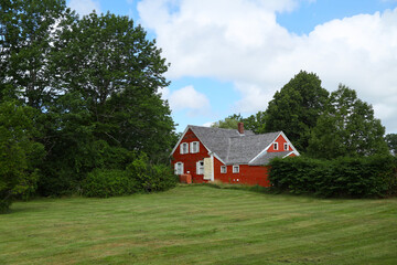 Fototapeta na wymiar Typical house in the historical village of Sherbrook, Nova Scotia