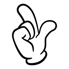 Obraz premium Retro Four-Fingered Cartoon Hand.