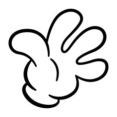 Fototapeta premium Retro Four-Fingered Cartoon Hand.