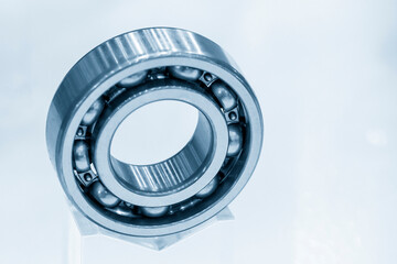 Close up scene of the ball bearing parts.