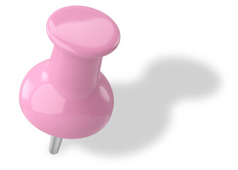 Push pin. Drawing pin. 3D pin with shadow.