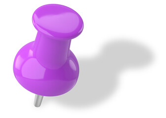 Push pin. Drawing pin. 3D pin with shadow.