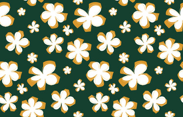 Abstract Doodle Style Florals Seamless Pattern Punchy Vector Style Trendy Fashion Colors Perfect for Allover Fabric Print or Wrapping Paper