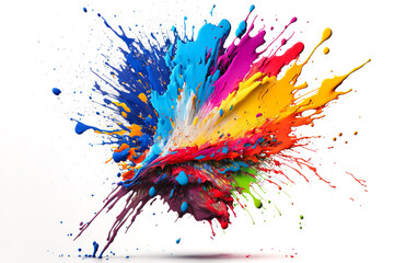 Colorful paint splash on white background