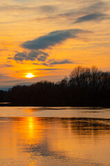 lake at sunset in Kolomna