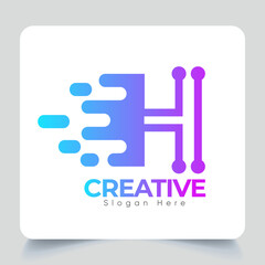 Online Technology Letter H Logo Branding Template, Creative Unique Logo Concept With Premium Vector. Business Agency Company Template Design With Creative Background