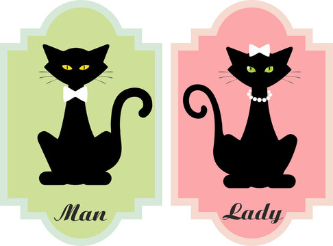 man lady cat
