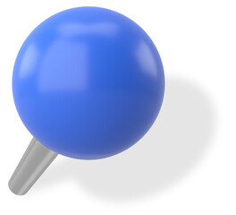 Push pin. Drawing pin. 3D pin with shadow.
