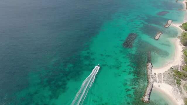 A coastline of tropical island. Aerial view