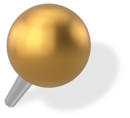 Push pin. Drawing pin. 3D pin with shadow.