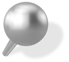 Push pin. Drawing pin. 3D pin with shadow.