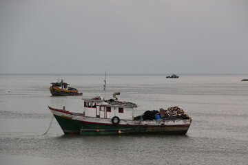 Fototapeta premium fishing boats in the sea