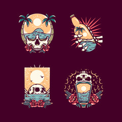 Skull Summer Illustration Pack