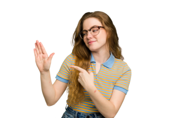 Young caucasian redhead woman isolated smiling cheerful showing number five with fingers.