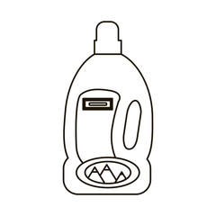 Vector Outline Illustration of Household Cleaning Bottle Isolated on White Background