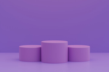 pedestal of stairs or podium stand on background with cosmetics product presentation concept. Modern display. 3D rendering.