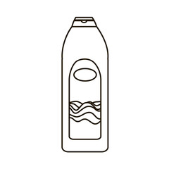 Vector Outline Illustration of Household Cleaning Bottle Isolated on White Background